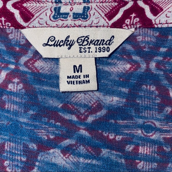 🌼3 for $15- Lucky Brand Medium Tunic in red white and blue lightweight - Picture 4 of 4